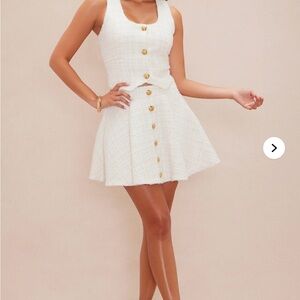 Elegant White Button-Down Dress